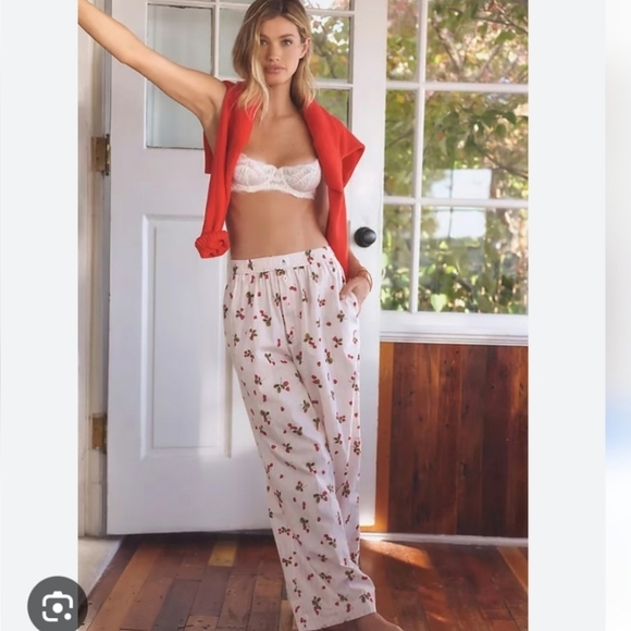 Anthropologie Other - Anthropologie Wren Boxer Pants Pink Strawberry Pattern